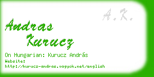andras kurucz business card